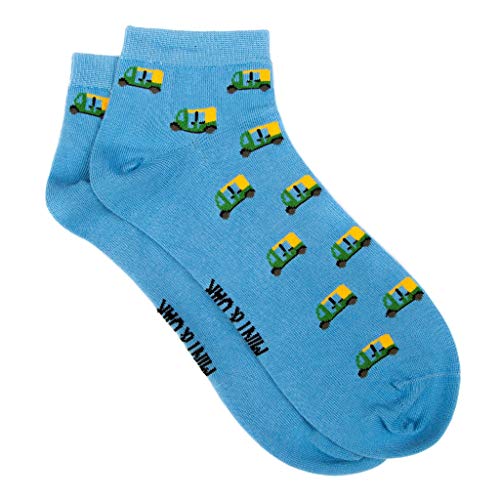 Image of Mint & Oak Men Ankle Socks, Printed Funky Socks, Cotton Unisex Ankle Length Sock, Odour Free Socks - Pack of 1
