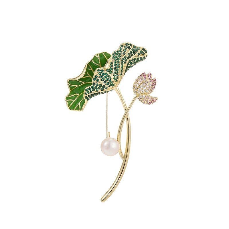 Image of Flower Brooch Pin - Rhinestone Flower Pin 18k Gold Plated - Thanksgiving Day, Birthday, Wedding Gifts for Mom, Wife