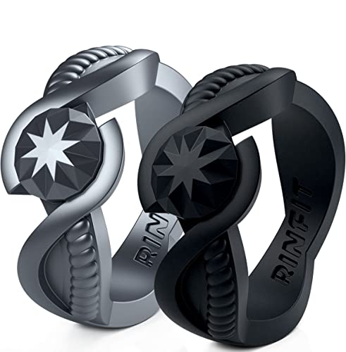 Rinfit Silicone Rings for Women - Rubber Ring Women - Bridal or Promise Rings - Round & Pear Silicone Wedding Bands - Patented Design