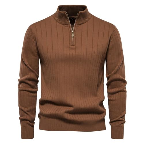 Autumn and Winter Stand Collar Sweater Half Zipper Knit Sweater Men's Clothing4