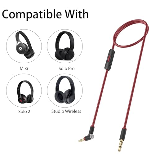 Cable de audio jack 3.5mm para auriculares Beats 1.4 m miniatura 3