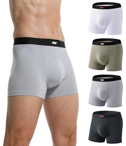 Micro Modal Mens Underwear Trunks 3 Pack, Soft Breathable Trunk with 3D Pouch2