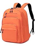 Lanola Basic Multi-Pocket Multipurpose Backpack Classical Water Resistant Student Bookbag For School Business Travel or Casual Daypack Backpacks For Men Or Women - Orange
