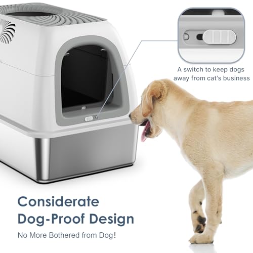 Image of SuzziPaws Stainless Steel Litter Box Top-Entry Dog-Proof for Multi-Cats