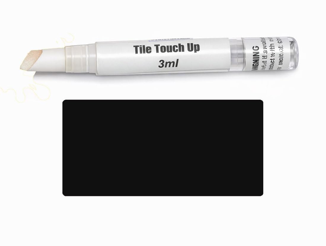 V-Fix Black Tile Touch Up Paint Pen – Scratch & Chip Repair For Ceramic & Porcelain Tiles, Water-Based - 3Ml (Black)