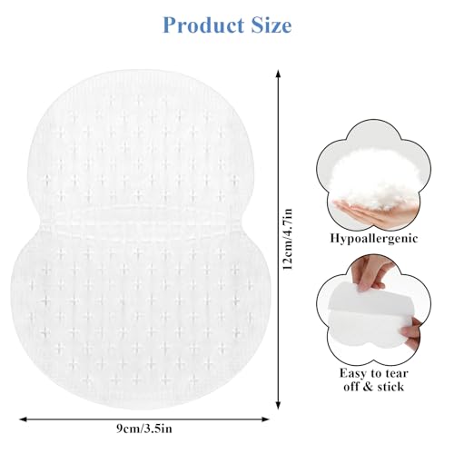 50Pcs Armpit Sweat Pads for Under Arms, Comfort Underarm Sweat Pads for Women Men, Disposable Armpit Shields to Combat Sweats, Non Visible, Extra Adhesive Non Sweats Armpit-Protection