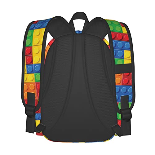 Daily Backpack Colorful Bricks Backpacks Travel Laptop Daypack 17 inch Bags for Men Women4