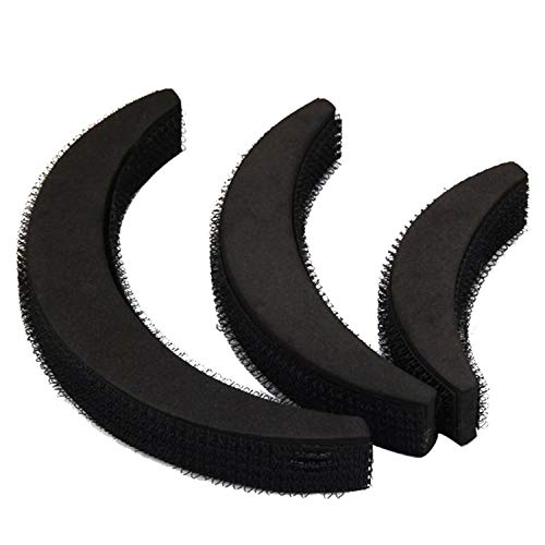 Aeromdale DIY Hair Bumpit Volume Beehive Hair Bump Hair Pad Haight Tools 1 Set/3pcs Black