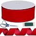 Winlyn 50 Yards Christmas Red Velvet Wired Ribbon 2-1/2" Wide Large Xmas Ribbon Trim Gift Wrapping Bow Craft for Christmas Indoor Outdoor Tree Wreath Bows Clothing Party Gift Embellishment