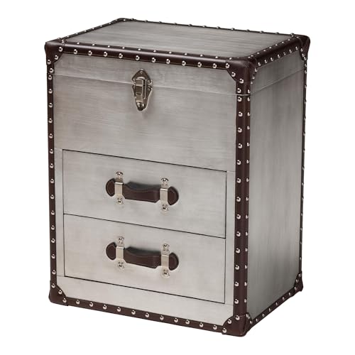 Baxton Studio Calidore Silver Trunk