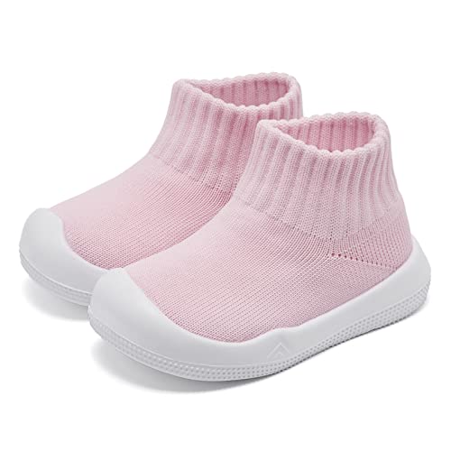 Image of Eashi Baby Boy Girl Non-Skid Indoor Infant Walking Shoes Breathable Warm Elastic Sock Shoes with Memory Sole Protect Toes Outdoor Sneakers