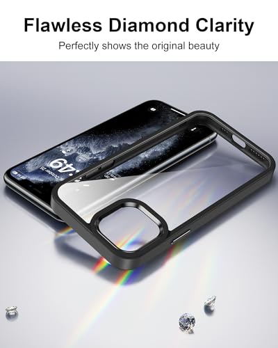 Image of HOOMIL Case for iPhone 11 Pro 5.8-Inch, Non-Yellowing, Drop Protection, Anti-Scratch Transparent Hard Back Phone Cover - Black