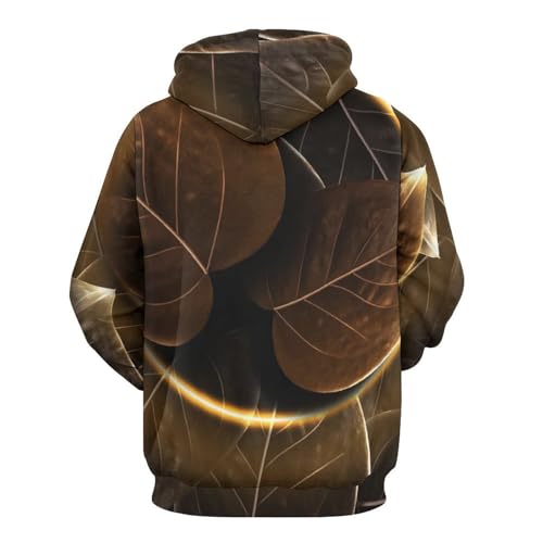 Sweat pull imprimé Plante d'or UMENG avec manches longues protectrices et capuche douce - 3