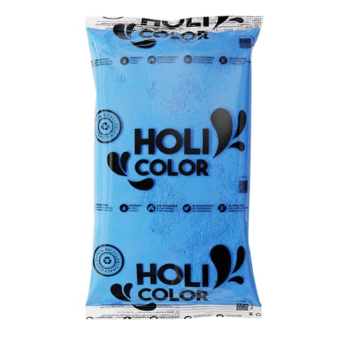 France Effect - Sachet de Poudre Holi 1Kg - Couleur Naturelle, 100% Non Toxique, Idéal pour Color Run, Séances Photos (Bleu)