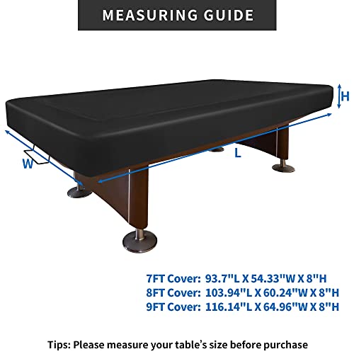 Nexcover Leatherette Billiard Pool Table Cover | 7 Foot Billiard Covers | Heavy Duty Cover For Pool Table | Waterproof Table Protector | Uv Protection | Black Color. #TOP1