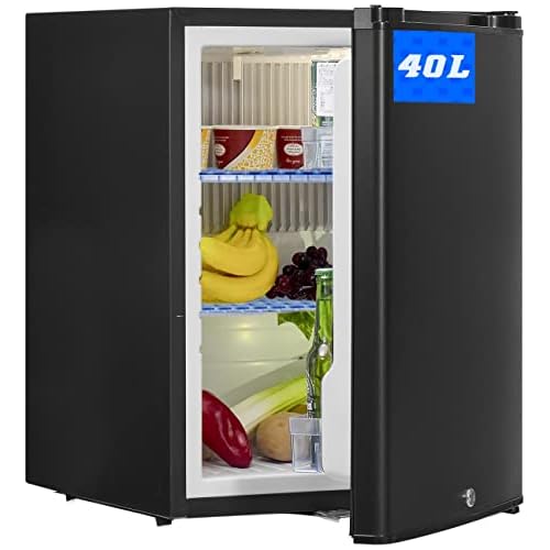 SMETA 12V Fridge for Campervan, 2 Way Camping Fridge 12V 240V with Lock 40L Campervan Fridge Caravan Fridge 12V Car Fridge for Yacht Van Truck RV Travel Quiet|Reversible Door|Black