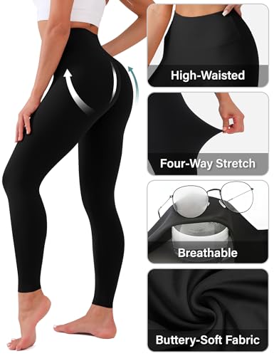 chanan high waisted leggings for women no see through tummy control buttery soft yoga pants for workout athletic running