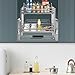 ZHLINUO Pull Down Shelf Kitchen Cabinet Storage, 2 Tier Pull-Out Heavy Duty Shelf Organizer, Stainless Steel Cabinet Storage Shelves for Kitchen