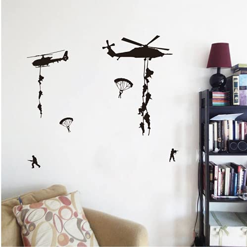 Army Wall Decors For Wall Soliders Military Airplane Helicopter Wall Stickers For Teens Boys Bedroom Kids Room Vinyl Decals (Tm-16) #TOP3