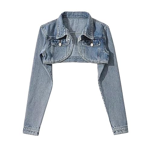 Jeansjacke Mädchen,Kurze Damen Jeansjacke Distressed Bolero...