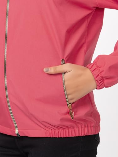 Image of Minter Full Sleeve Regular Fit Stylish Zippered with Pockets Solid Windcheater for Women