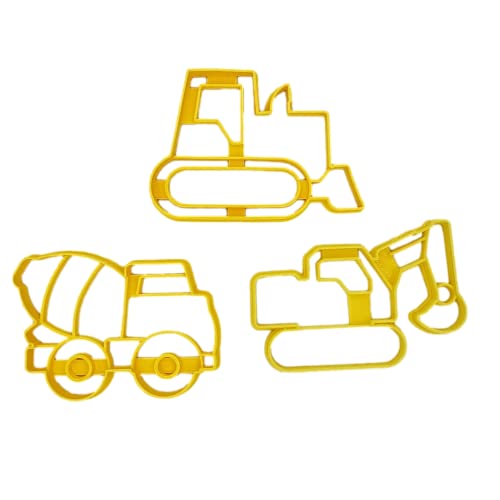Construction Excavator Cookie Cutters Heavy Equipment Backhoe Excavator Bulldozer Earth Mover And Cement Mixer Truck Roadwork Cookie Cutters (3 Pack) #TOP3