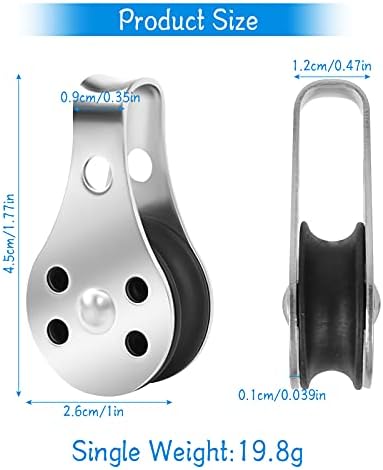 5 PCS Sailing Pulley Block Heavy Duty Stainless Steel Single Pulley Block Removable Pin Pulley Block Sailing Pulley Systems Wire Rope Pulley Nylon Roller Pulley Block For Sailboat Gym