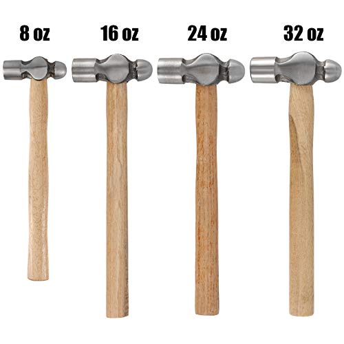 ZEONHAK 4-Piece Ball Peen Hammer Set