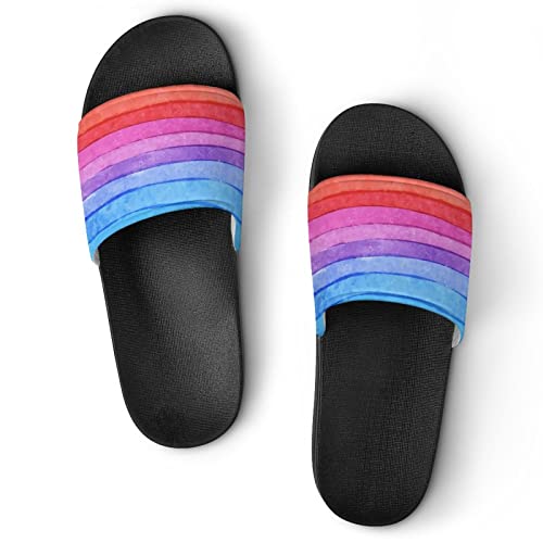 Shower sandals Lurnise à rayures arc-en-ciel pour un spa relaxant à la maison