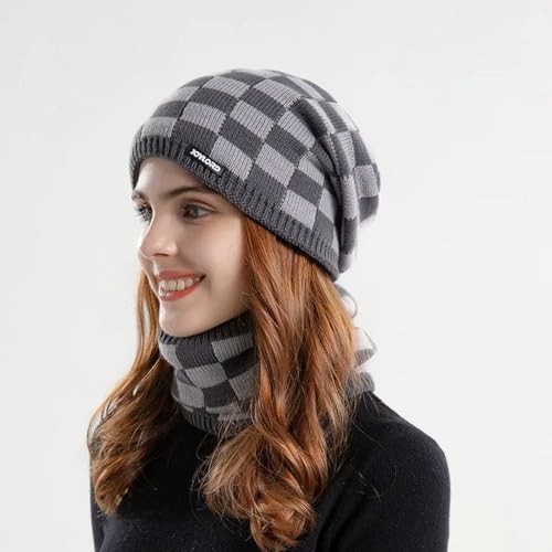 Conjunto de invierno de punto premium con interior de terciopelo de máxima suavidad 4