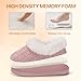 ATHMILE Fuzzy Fluffy Slippers for Women Memory Foam Knit Womens Slippers Non-Slip Bedroom Indoor Outdoor House slippers Shoes for Woman Closed Back Pink Size 5-6