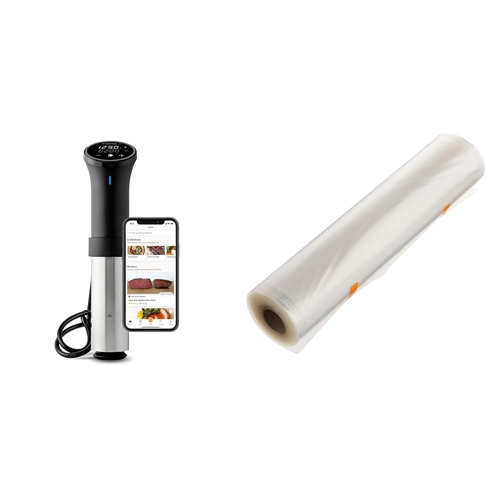 Anova Culinary Sous Vide Precision Cooker 3.0 (WiFi), 1100 Watts & Precision Vacuum Sealer Bag (Rolls),Clear,ANBR01, medium