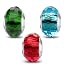 3 Red Green and Blue Charms