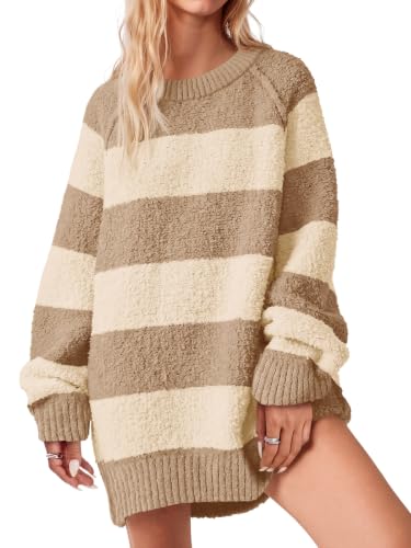 Image of Saodimallsu Womens Oversized Sweater Fuzzy Long Sleeve Casual Tunic Sweater