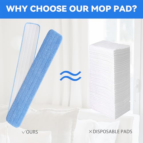 Image of 48 inch Microfiber Pad for Rubbermaid Commercial 48 Inch Mop Head - 4 Pack Replacement Wet & Dry Commercial Reusable Cleaning Mop Refills Fit for Any Microfiber Flat Mop System 48 inch