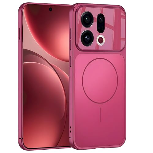 Étui Find X9 rouge antichoc avec anneau magnétique et finition premium