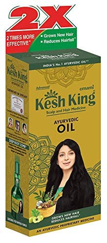KESH KING Ayurvedic Hair Oil | Herbal Oil with Bhringraj & Amla | Enhance Hair Growth | Reduce Hairfall | Nourishes Scalp | Provides Long & Thick Hair | 3.38 Fl Oz/100ml