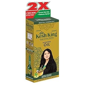 KESH KING Ayurvedic Hair Oil | Herbal Oil with Bhringraj & Amla | Enhance Hair Growth | Reduce Hairfall | Nourishes Scalp | Provides Long & Thick Hair | 3.38 Fl Oz/100ml
