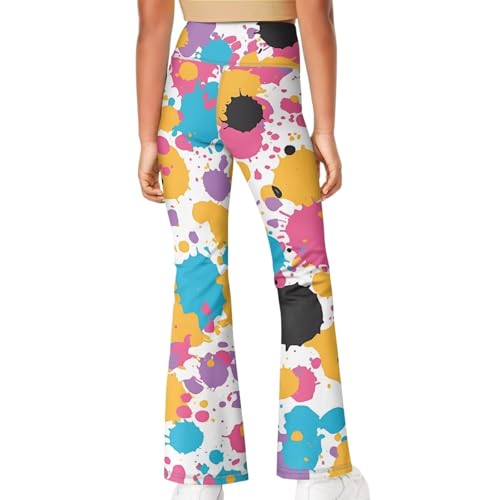 Splash Ink High Waist Yoga Pants Casual Long Flared Leggings Tight Sweatpants for 5-14 Girls4