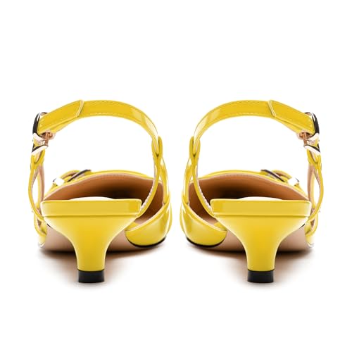 Women's Pumps, Closed Pointed Toe Slingback Heels, Ankle Strap Buckle Fashion Kitten Heel Shoes for Women Dress Party Wedding4