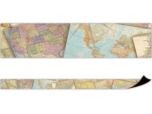 Bordure magnétique Travel the Map aimantée pour tableau noir et métal