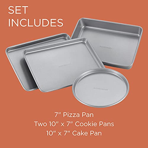 Farberware Bakeware Steel Nonstick Toaster Oven Pan Set, 4-Piece Baking Set, Gray #TOP1