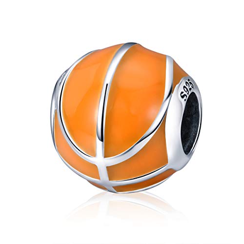 CZVIVIRY Sterling Silver Sports Bead Charm - Basketball