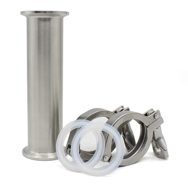 1PC Length 4 "-18" Grade Stainless Steel SUS304 Fitting Pipe OD 19-51 Homemade Ferrule Three Clips 50.5/64mm(1 pipex2x2,12 INCHES (305MM)_OD38 X FERRULE50.5)