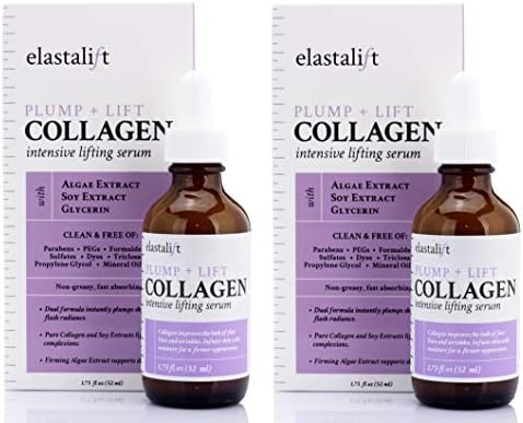 Elastalift Collagen Facial Serum Lifting, Plumping, Firming Collagen Serum For Face Improves Elasticity, Evens Skin Tone, Plumps, & Lifts Sagging Skin, Non-Greasy Wrinkle Serum, 1.75 Fl Oz Pack of 2