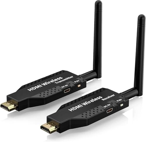 Image of MICROWARE Wireless HDMI Transmitter and Receiver, 165ft Range, Plug and Play, Support 2.4 /5GHz 1080P HD Extender Adapter Streaming Audio Video from Laptops, PC, TV Box, Cameras to TVs /Projectors.