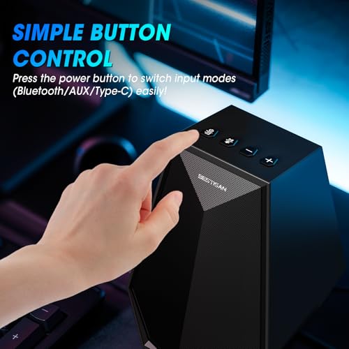 Altavoces para juegos de computadora de escritorio 30W con Bluetooth y luces 6