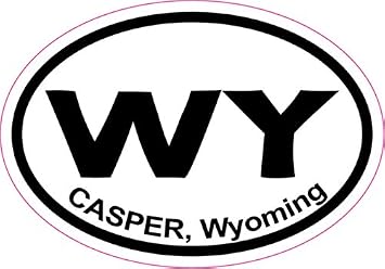 StickerTalk Oval Casper Wyoming Vinyl Sticker, 3 inches by 2 inches