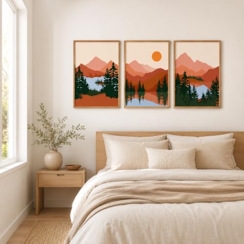 Image of Artsense Modern Landscape Wall Art for Living Room, Bedroom & Office Decor | Premium Artwork Print | Contemporary Nature Inspired Design | Ready to Display Home Decoration (B, 12X18 INCHES)