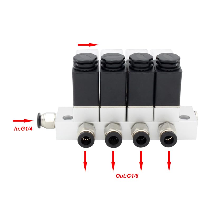Solénoïde normalement fermé DC12V type combiné multivoies pneumatique magnétique - 5